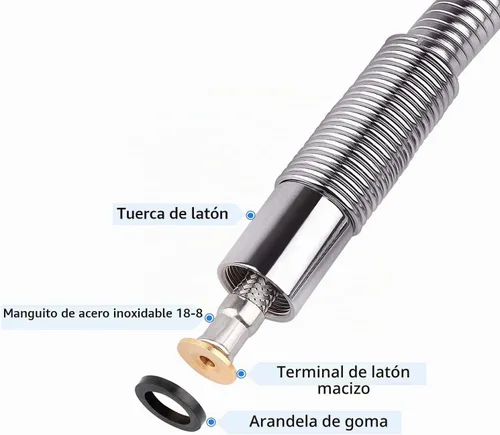Vista 6 de COOLWEST Manguera flexible de acero inoxidable de 44 pulgadas con mango negro resistente al calor para reemplazo de rociador de platos de grifo