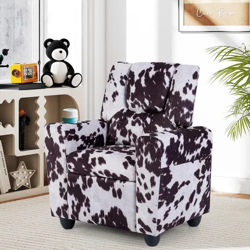 Vista 9 de GLACER Sillón reclinable para niños con portavasos de terciopelo vaca
