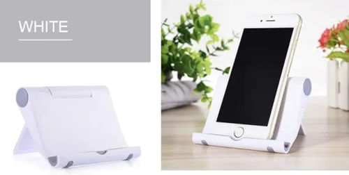 Vista 2 de Soporte multiángulo para teléfono celular, soporte para montaje en cuna, estación de carga, tableta, cama de escritorio, oficina, escuela, cocina