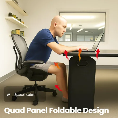 Vista 5 de Lavawall - Calentador eléctrico de pared: calentador de espacio portátil para oficina y hogar, temporizador y termostato, seguro y silencioso