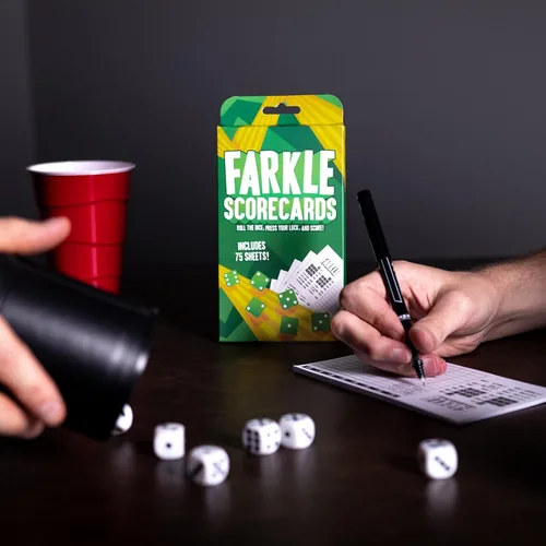 Vista 4 de Brybelly Farkle Scorecards - Juego de 75 hojas de puntuación de repuesto para juegos de dados Farkle para hasta 8 jugadores