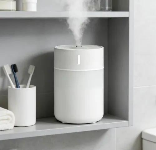 Vista 7 de Humidificador de escritorio con niebla fría, diseño compacto, color blanco