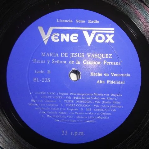 Vista 6 de Maria De Jesus Vasquez / Reina Y Señora De La Cancion Peruana (Vene Vox / Vinyl)