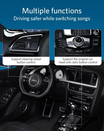 Vista 3 de Airdual - Adaptador Bluetooth 5.0 aptX-HD para iPod de 30 pines, interfaz de música, incluye Audi Volkswagen motocicleta