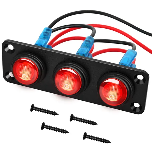 Vista 10 de Nilight Panel interruptor basculante de 5 bandas con 3 pines, resistente al agua, interruptores de palanca de encendido/apagado para automóvil