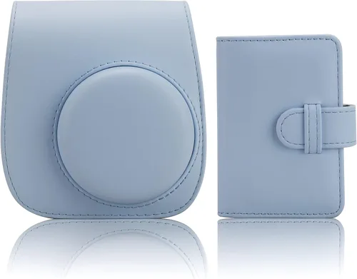 Vista 11 de Funda para cámara instantánea compatible con Fujifilm Instax Mini 12 11/9/8/8+ bolsa de piel sintética con bolsillo y correa ajustable para el Negro