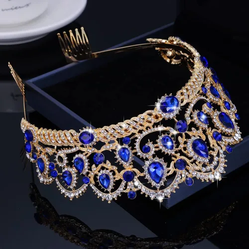 Vista 3 de Kamirola - Corona de tiaras para mujeres y niñas, diademas de cristal con peine para novia, boda y fiesta, fiesta de graduación, disfraces góticos
