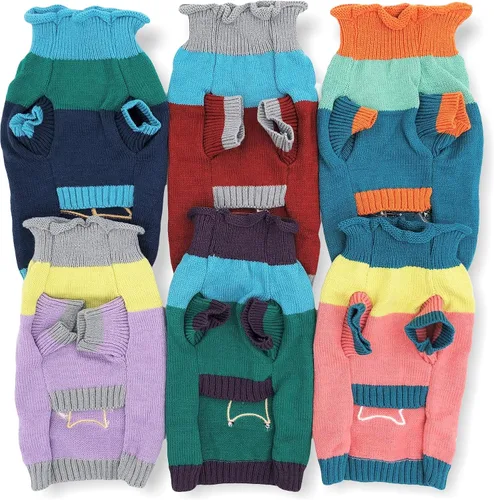 Vista 4 de Suéter de punto para perro, ropa de invierno cálida y suave para mascotas pequeñas y grandes (XL: longitud: 22 pulgadas, alce)