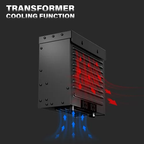 Vista 6 de Transformador de paisaje de bajo voltaje de 600 W, transformador resistente a la intemperie para exteriores de 120 V CA a 12 V CA con sensor