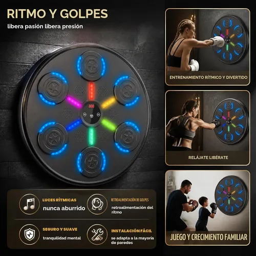 Vista 4 de 2026 New Music Boxing Machine for Adults & Kids,Wall Mounted Punching Bag