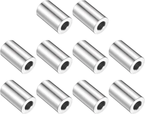 Vista 142 de uxcell 10 piezas de espaciador de acero inoxidable de 3/8" de diámetro interno x 3/4" de diámetro exterior x 1" de longitud, espaciador de rosca