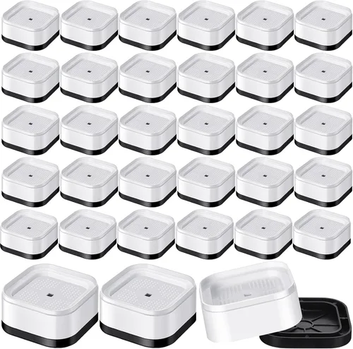 Vista 7 de Ecally Elevadores de cama ajustables para muebles, elevadores de patas de escritorio de 1.38 pulgadas, apilables, resistentes, elevadores de cama