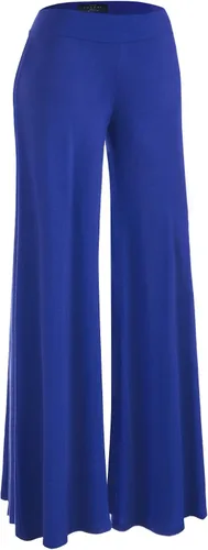 Vista 126 de Made By Johnny Pantalones palazzo elásticos de pierna ancha para mujer, lisos, casuales, cómodos