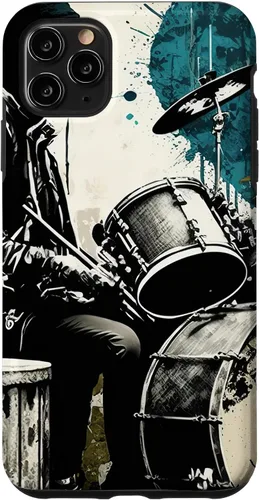 Vista 13 de Black White Drummer Music Lover Drumming Drummer Graphic Case for iPhone 17