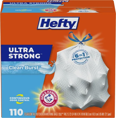Vista 11 de Hefty Bolsas de basura ultra fuertes de 13 galones, bolsas de basura altas para cocina de 13 galones, resistentes a fugas, pinchazos y rasgaduras