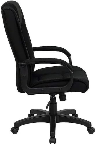 Vista 5 de Flash Furniture Jessica - Silla de oficina giratoria ejecutiva de tela negra con brazos Giratorio de 360°, altura ajustable, grado comercial