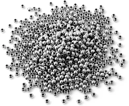 Vista 10 de [2 MM/280 piezas] Cuentas de acero inoxidable negras redondas de metal espaciador a granel para hacer joyas DIY, collar, pulsera Jewelry Beads for