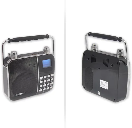 Vista 2 de Sistema de altavoces PA de radio portátil, máquina de karaoke portátil con banda de cintura con micrófono para auriculares, batería recargable