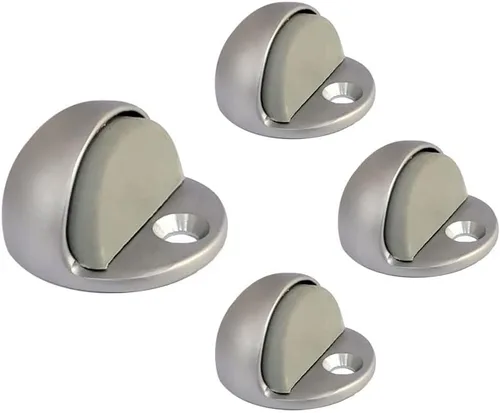 Vista 3 de QCAA Tope de puerta de piso de cúpula baja de latón macizo, espacio de 1/4"-3/4" desde Floor Buttom, latón pulido, 1 paquete, fabricado en Taiwán