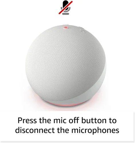 Vista 6 de Echo Dot (5ª generación, versión 2022) en paquete Glacier White con bombilla de color inteligente TP-Link Kasa