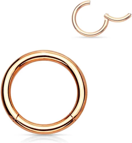Vista 49 de Forbidden Body Jewelry - Piercing para la nariz de acero quirúrgico 316L con bisagra, 14G, 16G, 18G, diámetro de 15/64, 5/16, 25/64, 15/32 pulgadas