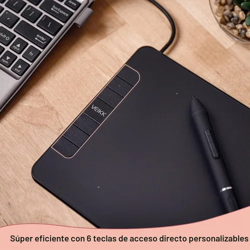 Vista 2 de VEIKK Tableta de dibujo VK640, tableta OSU de 6x4 pulgadas con lápiz óptico sin batería Digital Graphics Tablet for Android Windows Mac Chrome