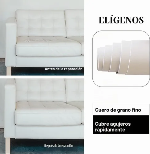 Vista 4 de Lifeshoon Parche de Reparación de Cuero, Cinta de Reparación de Cuero Autoadhesiva, Cinta de Parche de Vinilo Grande para Sofás, Muebles, Asientos