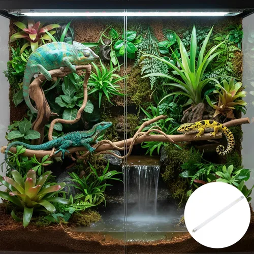 Vista 4 de 2-Pack T5 8W UVB 5.0 Reptile Light, Fluorescent UVB Bulb, 11.9 in / 30.1 cm Lamp Tube, 5% UVBs 30% UVA Output, Basking Light for Bearded Dragon