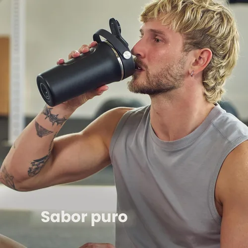 Vista 6 de Hydro Flask Botella agitadora – Botella de gimnasio de acero inoxidable aislada para preentrenamiento y proteína 24 onzas Agave Verde