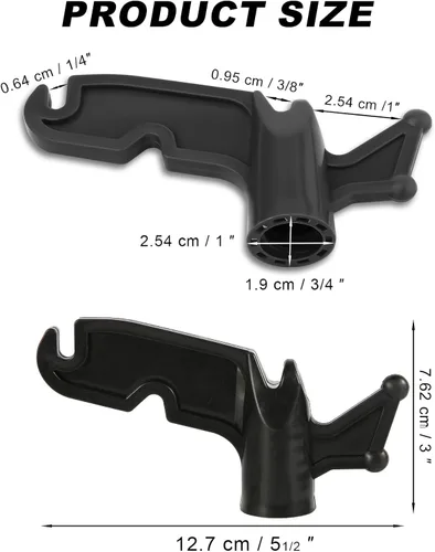 Vista 2 de PEUTIER 4 ganchos de plástico para uso general, con rosca de 3/4 de pulgada, gancho de extensión multiusos para postes roscados, colgar cuerdas