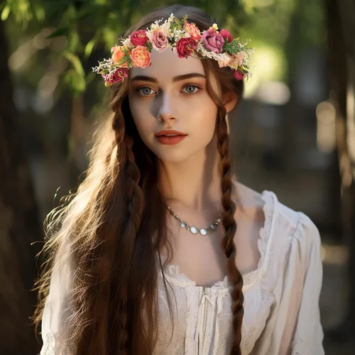 Vista 7 de Corona de flores de rosas para novia, diadema floral para el cabello, diadema de flores, halo bohemio con cinta, boda, fiesta, festival, fotos