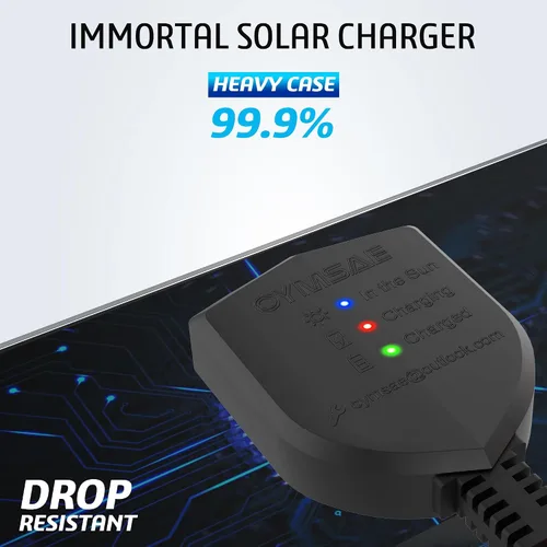 Vista 8 de OYMSAE Cargador de batería solar de 12 V, mantenedor de batería solar impermeable de 10 W, cargador de panel solar portátil con controlador MPPT