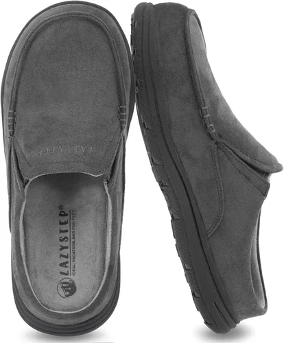 Vista 8 de LazyStep Pantuflas tipo zueco con acolchado para hombre McCoy Negro