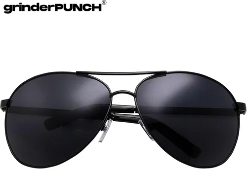 Vista 3 de grinderPUNCH - Gafas de sol de aviador extra grandes de marco ancho XL de gran tamaño de 5.827 in
