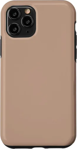 Vista 26 de iPhone 11 Pro Max Pastel Nude Beige Mate Simple Marrón Color Art Case