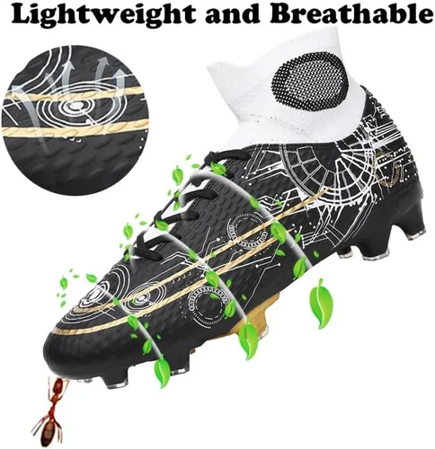 Vista 3 de YANGTAOZI Zapatos de fútbol para hombre con tacos profesionales FgAg de alta calidad, transpirables, atléticos, para entrenamiento de fútbol