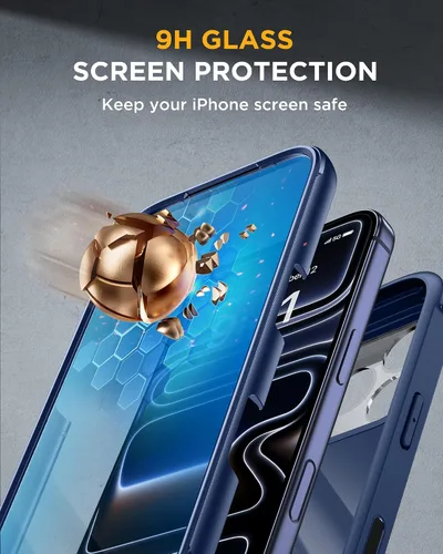 Vista 74 de Miracase Serie de vidrio para iPhone 11 de 6.1 pulgadas, funda protectora de cuerpo completo resistente mejorada con protector de pantalla de vidrio