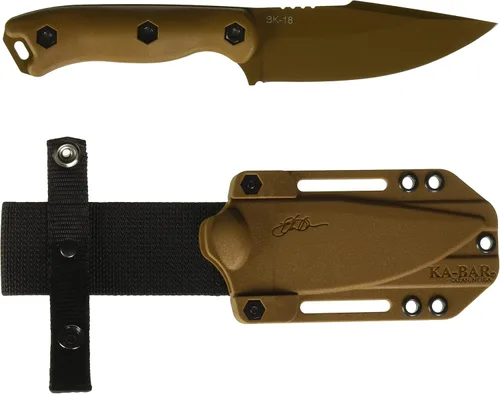 Vista 3 de KA-BAR BK18 Becker Harpoon Cuchillo de hoja fija de 4.562 pulgadas Punto de caída 1095 Cro-Van Hoja de tierra oscura plana Mango Ultramid Tierra
