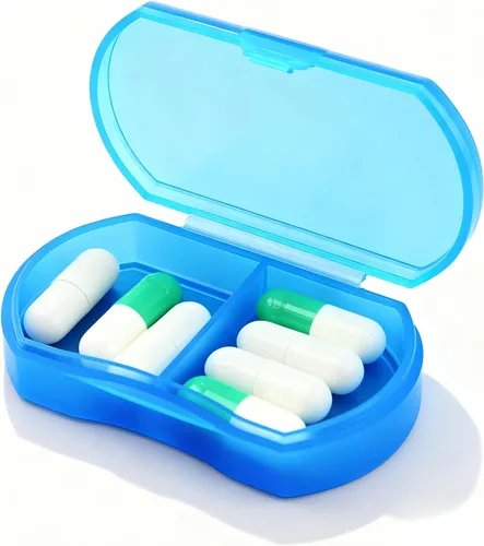 Vista 10 de Organizador de pastillas de viaje portátil, estuche pequeño para bolsillo, pastillero para bolso, organizador de medicinas con 10 compartimentos