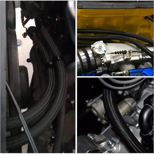 Vista 8 de EVIL ENERGY Paquete de línea de combustible de PTFE E85 de nailon trenzado de acero inoxidable 10AN de 10 pies con 2 piezas de extremo recto