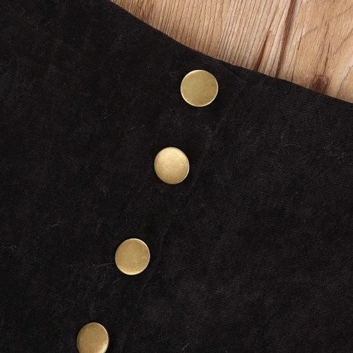 Vista 6 de Conjunto de ropa de 2 piezas para niñas pequeñas para otoño e invierno Verde militar