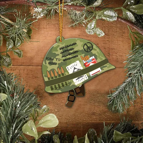 Vista 8 de Adorno de Navidad de veterano para árbol de Navidad, plano 2D (no adorno 3D), regalos para soldado veterano, fuerzas armadas, miembros del ejército