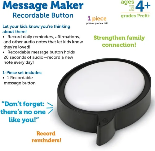 Vista 6 de Learning Resources Message Maker - Botón grabable con burbujas de discurso – Juguetes SEL, habilidades de conversación, botones de grabadora de voz