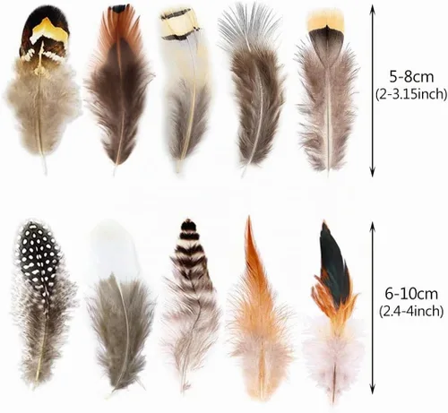 Vista 7 de 200 plumas naturales de 10 estilos surtidos de plumas para atrapasueños y manualidades (10 estilos - 200 piezas)