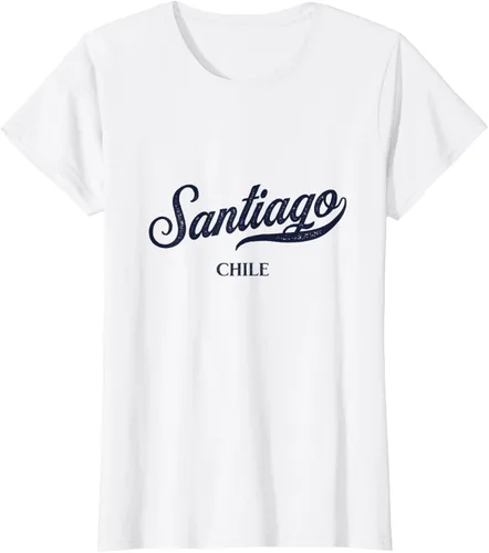 Vista 20 de Retro Chile City - Camiseta vintage de Santiago, Gris Gris Oscuro