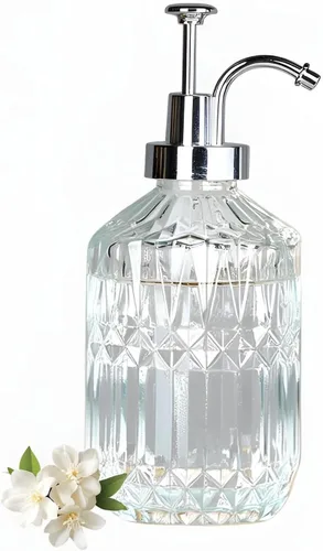 Vista 9 de Dispensador de jabón con bomba de vidrio, dispensador de jabón para manos de cocina, dispensador de crema agria, dispensador de bomba a prueba