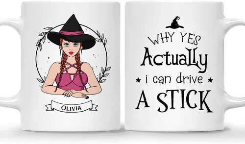 Vista 23 de Gossby Taza de café de bruja personalizada, regalo personalizado de Halloween para mujeres, hermana, mejor amiga, mamá, abuela con diseño, nombre