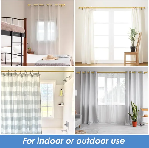 Vista 4 de Barra para cortinas, barras para cortinas negras para ventanas de 30 a 48 pulgadas, barra para cortinas decorativa ajustable de 1" de diámetro