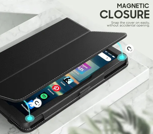 Vista 9 de MoKo - Funda compatible con la tablet Kindle Fire HD 8 y 8 Plus (10ª generación, versión de 2020), funda de soporte plegable y diseño delgado