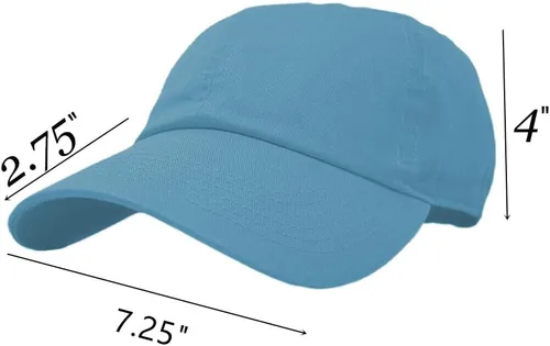 Vista 2 de Glory Max Gorra de béisbol de 100% algodón, clásica, lisa, de perfil bajo, con hebilla ajustable